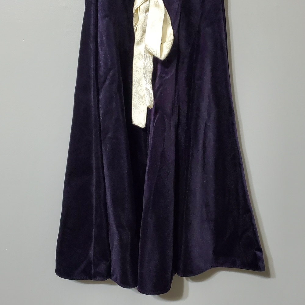 Vintage Bonnie Jean Cream Lace Bodice with Purple Velvet Skirt Formal Dress SZ 8 - Picture 6 of 8